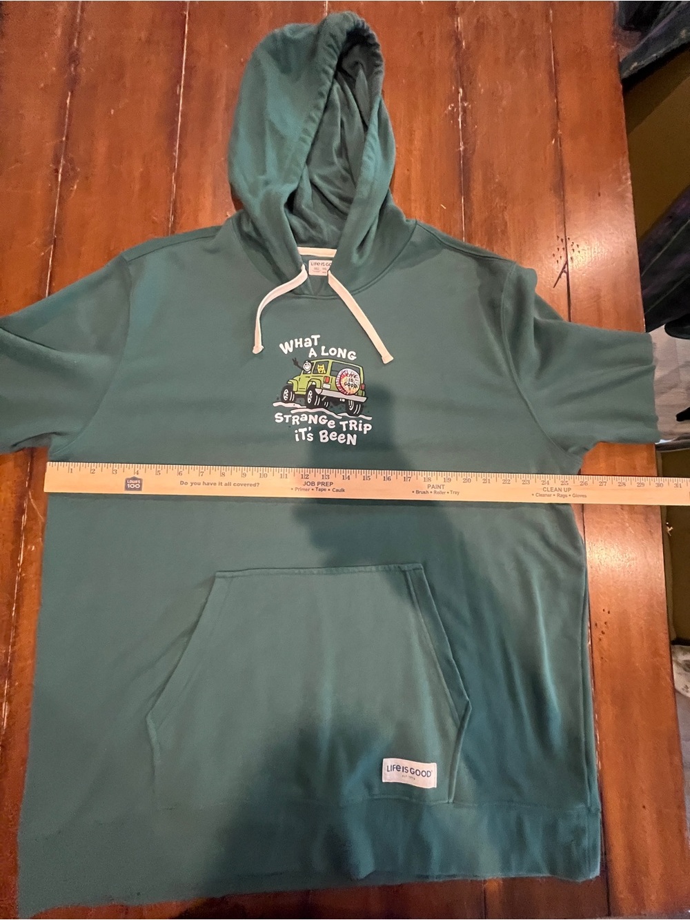 Life Is Good Green Pullover Hoodie with Graphic - Picture 4 of 7